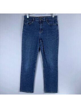 Lauren Jeans Co. Premium Straight Leg Jeans Womens Size 8P Blue Denim